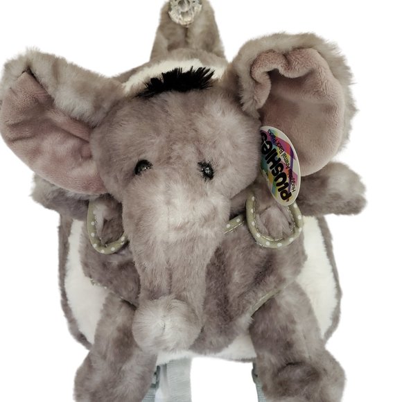 Elephant Back Pack Plushies Gray Huggable Stuffed Animal Child Toddler Travel - Picture 1 of 9